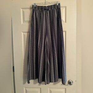 Hello Nite Striped Cotton Wide-Leg Pants